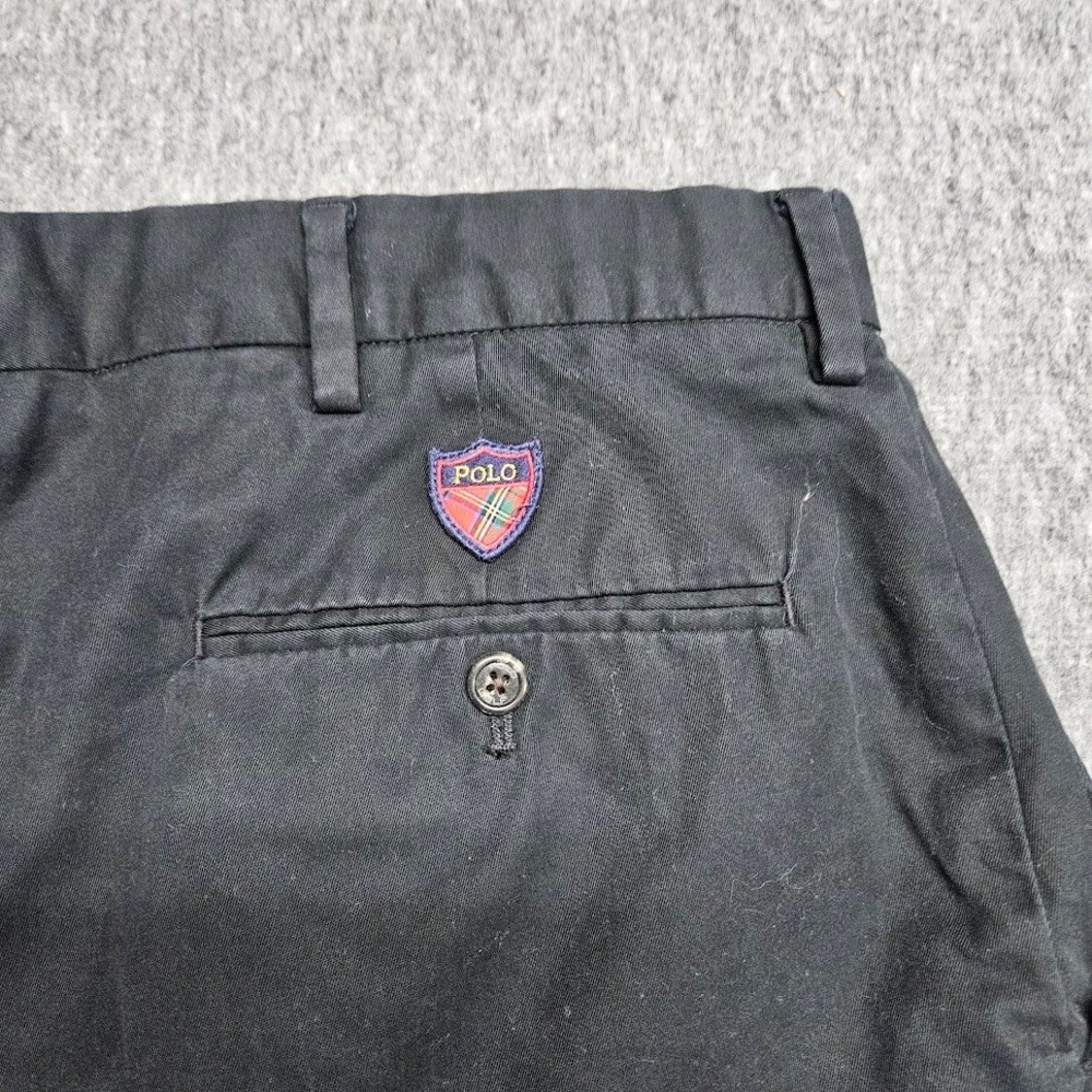 Polo Golf Ralph Lauren Shorts Mens 40 Black Cotton Flat Front Classic Logo - Picture 8 of 8